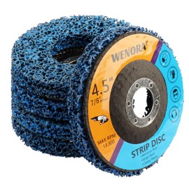WENORA 5 Pack 4-1/2" x 7/8" Strip Discs Stripping Wheel, 4.5 inch Rust Remover Discs for Angle Grinder,Clean and Remove Paint Coating Rust Welds Oxidation(Blue)