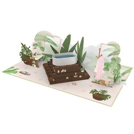 MOKIO® Pop-Up Card - Wellness Spa - 3D Birthday Greeting Card, Voucher for Wellness, Massage, Sauna, Therme, Beauty or Cosmetics