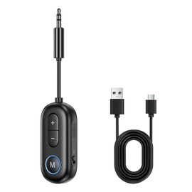 Colexy Bluetooth 5.4 Sender Empfänger Bluetooth aux Adapter, Klinke 2 in 1 Bluetooth Transmitter und Receiver für Heimstereo, Flugzeug, Kopfhörer, Lautsprecher, Laptop, Tretmühle (Typ-C Aufladung)