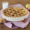 LemonRoad 9 Inch Ceramic Pie Pan with Wooden Bracket Ceramic