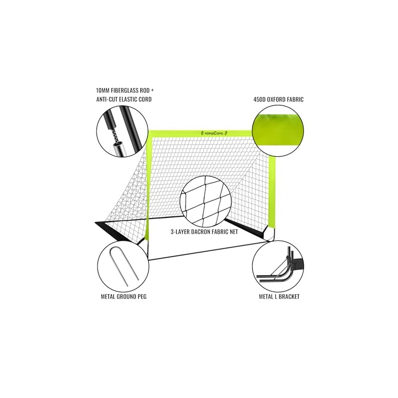 VavaCava Portable Soccer Goal Set with Balls and Accessories
