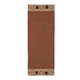 Stars and Berries 54" Table Runner - Great Gift Idea - Country Rustic Look - Tablerunner - Embroidered (One Pack)