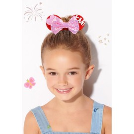 Mouse Ear Hair Scrunchies for Women, Sequins Hair Bow Scrunchies Velvet Mouse Ears Hair Ties for Ponytail Party Favors Cute Hair Accessories (Valentine's Day Mouse Ears Hair Scrunchies)