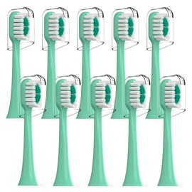 Replacement Brush Heads Compatible with AquaSonic icon Electric Toothbrush, 10 Pack, Mint