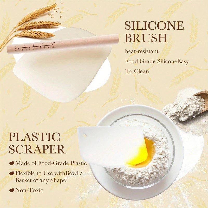 Sourdough Bread Baking Supplies Set Oval Round Banneton Proofing Basket