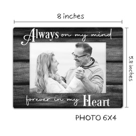 Memorial Picture Frame-Always On My Mind Forever In My Heart-Display 4x6 Photo, Sympathy Gifts for Loss, Sorry for Your Loss Gifts, Wooden Photo Frame Tabletop, Bereavement Gifts for Loss.(065)