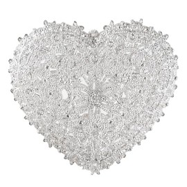 CF Collection Engraved Heart Christmas Tree Ornament [Pack of 1] 4in (Silver)
