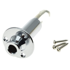 Dopro Copper Acoustic Electric Guitar Bass Mono Endpin Output Jack Strap Button Cylinder Jack Socket Chrome