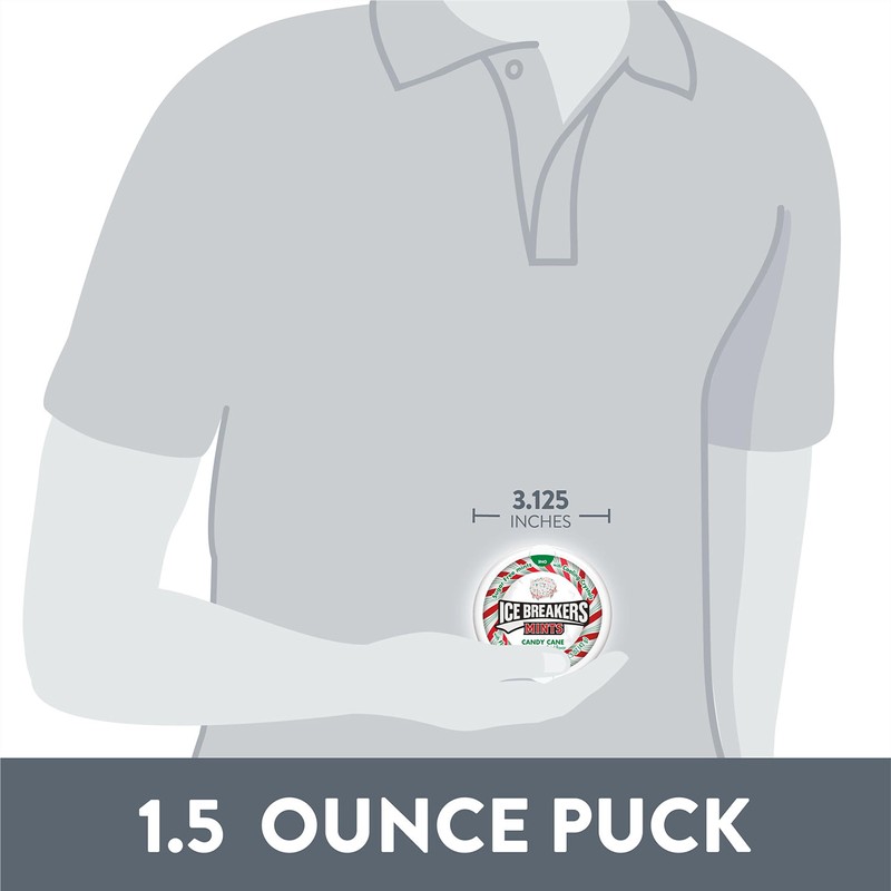 ICE BREAKERS Candy Cane, Christmas Stocking Stuffer Sugar Free Breath