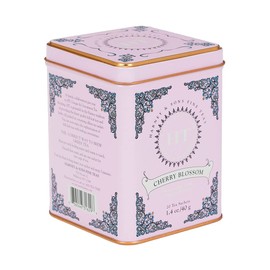 Harney & Sons Caffeinated Blossom Green Tea Tin Sachets Pink 31629, Cherry, 20 Count