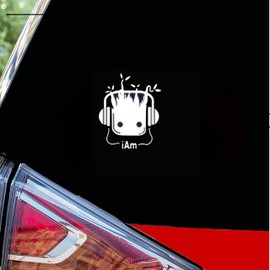 H-TRADINGS I Am Groot White 4 Inches Approx Cars Walls Helmets Toolbox Laptop Die-Cut Vinyl Stickers Decals Vans SUV Trucks Windows Bumper