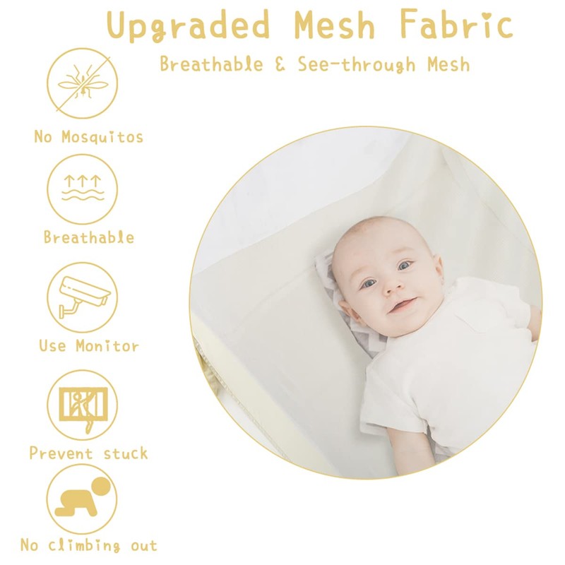 L RUNNZER Pop Up Pack N Play Tent, Baby Net