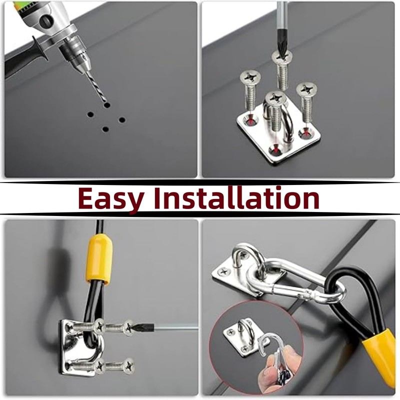 2PCS Bin Lid Locks, Metal Bin Lid Locks for Animals