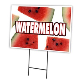 SignMission 18x24 Watermelon 18"x24" Yard Sign & Stake Outdoor Plastic coroplast Window, 18" X 24" Single Sided