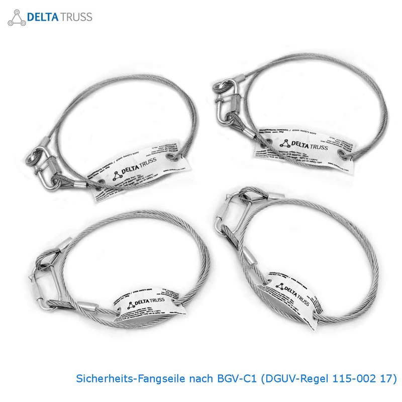10 x Safety Catch Rope/Safety/Safety Rope Manufactured According to DGUV
