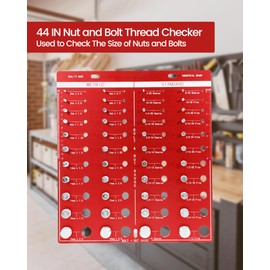 Upgraded Thread Checker 44 Nut and Bolt Thread Checker, with Thick Enough Bolt Size and Thread Gauge Identifier, Clear Markings, Accurate Size, Standard Ruler with Inches and Centimeters On Both Sides