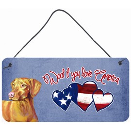 Caroline's Treasures LH9532DS612 Woof If You Love America Vizsla Wall or Door Hanging Prints, 6 x 12