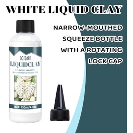 OOTDART - Paquete de 2 unidades de arcilla de polímero líquido blanco de 130 ml, moldura para hornear, muy para decoración de bricolaje, joyas, juguetes, artículos para el hogar
