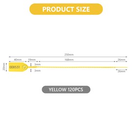 Flintronic 120PCS Anti-Tamper Security Tags, Plastic Security Seals with Numbered, Self Locking Security TAG Ties Tamper Seals, for Secure Fire Extinguishers, Luggage, Clothes, Shelf Tags (Yellow)