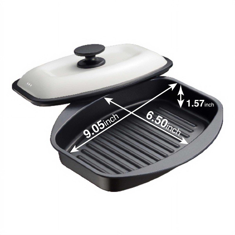 7-in-1 Microwave Grill Pan with Lid (L) size - Pariju