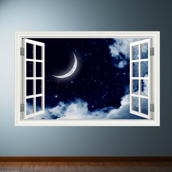 Full Colour NIGHT SKY MOON DREAM wall art sticker decal transfer Graphic Print WSD396