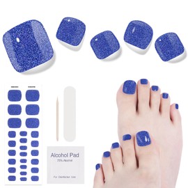 Semi Cured Gel Pedicure Strips,26 PCS Gel Nail Strips Works with Any UV Light, Salon Quality Gel Nail Stickers，Easy to Apply & Remove