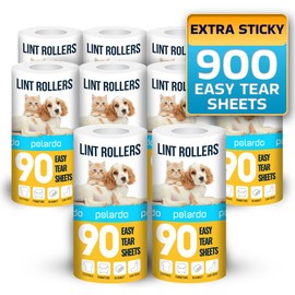 Polardo Lint Rollers 900 Sticky Sheets, 10 Spare Rollers,10 Pack of Refills Only. Pet Hair Remover for Clothes, Furniture, Couch, Carpet, Dog Hair Remover, Cat Hair Remover, Animal Fur, Fuzz