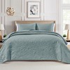 BOURINA Ultrasonic Aqua Queen Quilt Set 3-Piece Bedding Set Coverlet