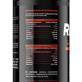 xido Ntrico para 40 das. Ingredientes naturales Citrulina, Arginina, Agmatina y Bioperina. Nitric Oxide 3X Get Ripped.                                