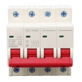 4P Miniature Circuit Breaker DIN Rail Mounting Overload Protection Switch DC 1000V 20A 6000A