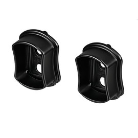 TAG Hardware 1 Pair Wardrobe Tube Closet Concave Shaped End Support Flanges (Black)