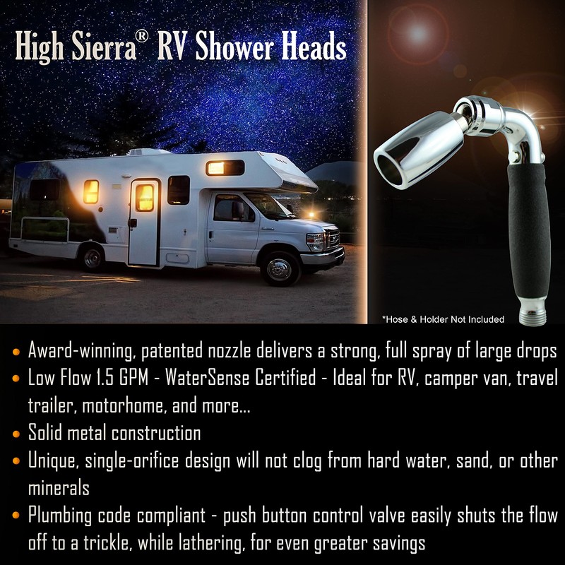 Handheld RV Shower Head with On Off Switch (Plumbing Code