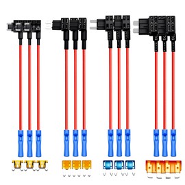 12Pcs Fuse Tap, Standard Mini Micro2 and Low-Profile Fuse Taps, 4 Types of ATO ATC ATM Apm Automotive Fuse Holders, Suitable for Cars, Trucks and Ships
