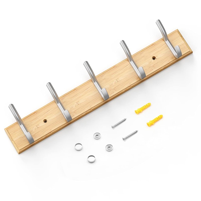 Anjuer Coat Hanger Rack 5 Hooks Heavy Duty Clothes Hat