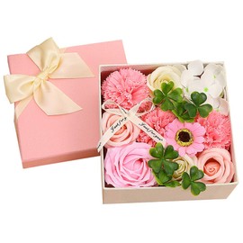Good Boom Pink 01 Soap Flower, Square Gift Box, Roses, Artificial Flowers, Respect for the Aged Day, Graduation Gifts, Mother's Day, Wedding Anniversary, Promotion, Move In, etc