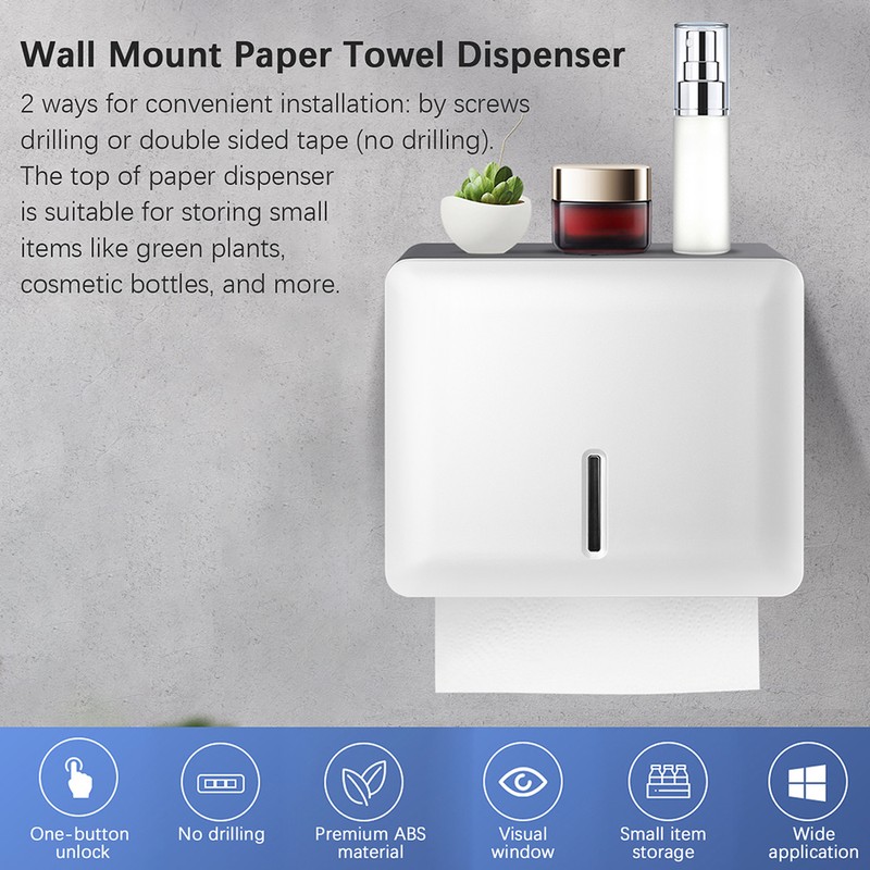 Wall Mount Paper Towel Dispenser Multifold Hand Towel Tissue Holder