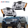 AUTOGALAXY Pair Chrome Front Lamps Headlights Amber Corner For 2011-17