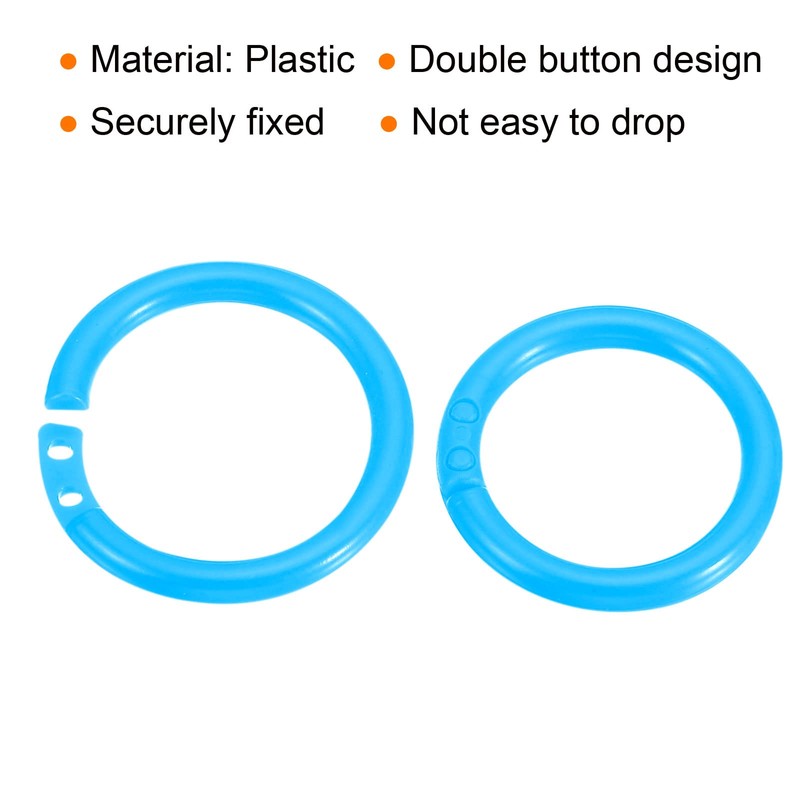 PATIKIL 25pcs 28mm Outside Diameter 20mm Loose Leaf Rings Binder