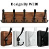 WEBI Rustic Coat Rack Wall Mounted,Wood Coat Hanger Wall,5 Coat