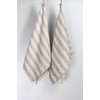 BLESS LINEN Jacquard Striped Pure Linen Hand Kitchen Towel, 16