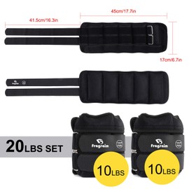Adjustable Ankle Weights 1-20 LBS Pair with Removable Weight for Jogging, Gymnastics, Aerobics, Physical Therapy, Resistance Training|Each 2-10 lbs, Total 20LBS, Black