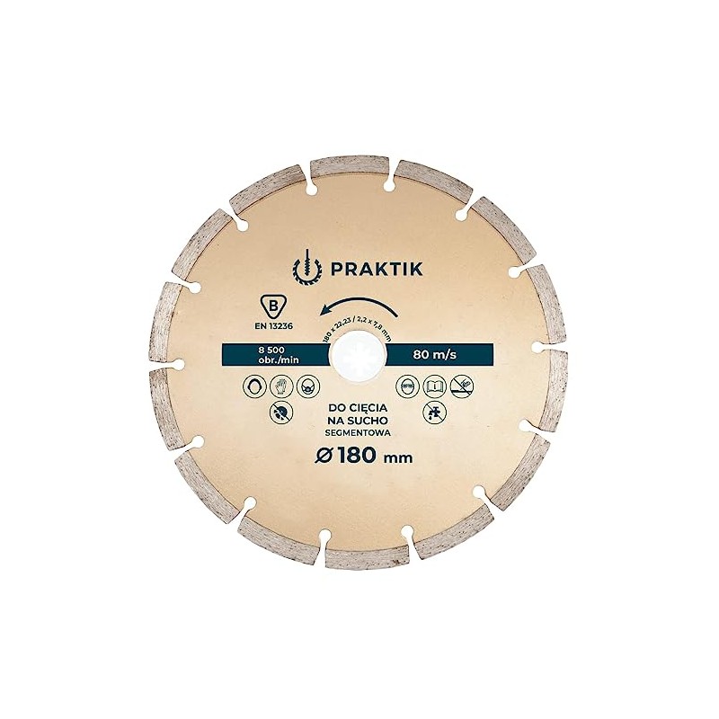 7" 180mm Diamond Cutting Disc Stone Cutter Wheel-Segmented for Dry
