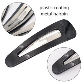 JUNRU Hair Clips 6 pcs Korean classic all-match black hair clip glossy lacquer BB clip 2inch Perfect for Women & Girls