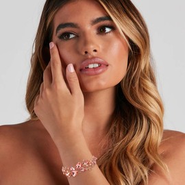 EVER FAITH Statement Necklace Earrings and Bracelet Set for Women, Austrian Crystal Drop Cluster Jewellery Set, Clear Silver Tone, No Gemstone