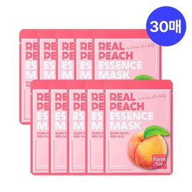[330 won per sheet] Real Essence Mask Pack 30 sheets, 15 types, monthly package - Peach 30 sheets (vitality) / [장당 330원] 리얼 에센스 마스크팩 30매 15종 한달패키지 - 피치 30매(생기)