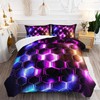 Nttopship Neon Geometry Boys 3 Pieces Violet and Blue Comforter