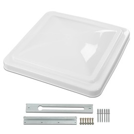PIT66 New 1pc White Roof Vent Cover 14" x 14" Compatible with Ventline roof vents prior to 2008 and Elixir roof vents starting 1994