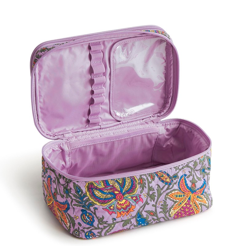 Vera Bradley Women's Premium Cotton Brush Up Cosmetic Case, Marrakesh,