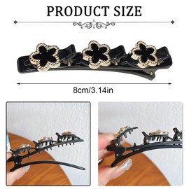 SUJEBKC 5-piece set of women's hair clips, crystal hair clips, women's double layer hair clips with 3 small clips for women and girls, daily, party, wedding