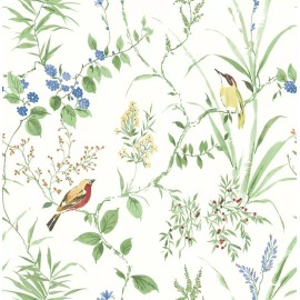 Brewster Home Fashions Wallpaper Designer Imperial Garden  Exclusive Wall Botanical Birds 56 sq ft